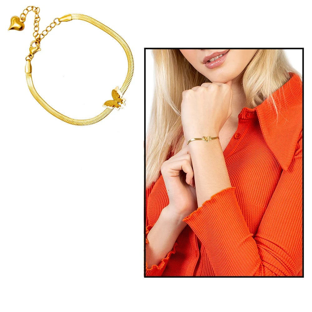 Armband Schlangenkette Schmetterling