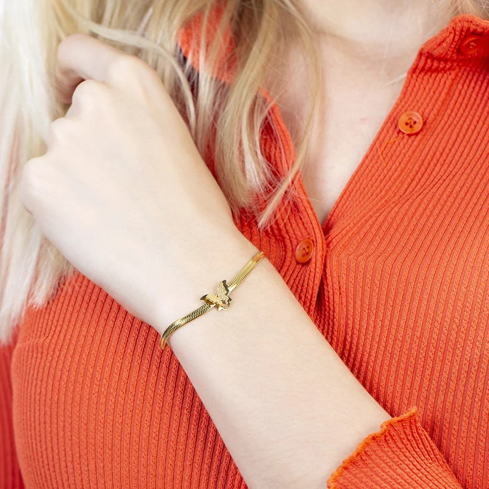 Armband Schlangenkette Schmetterling