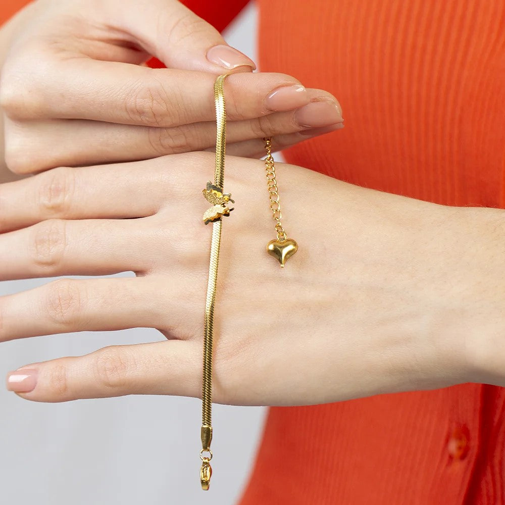 Armband Schlangenkette Schmetterling
