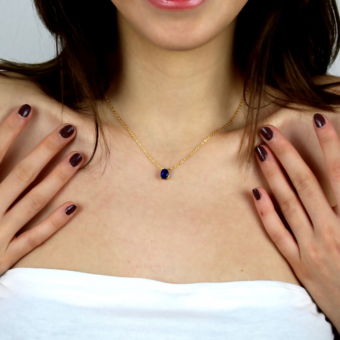 necklace with blue stones